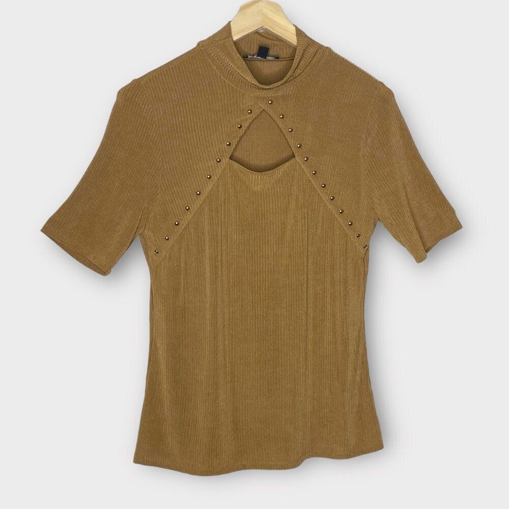🦜 INC International Concepts Ribbed Top with Keyhole Cutout Size XL